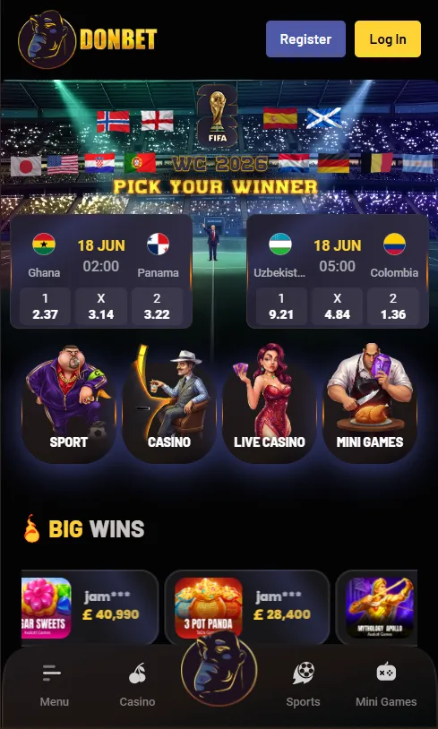 Donbet Casino mobile app on smartphone